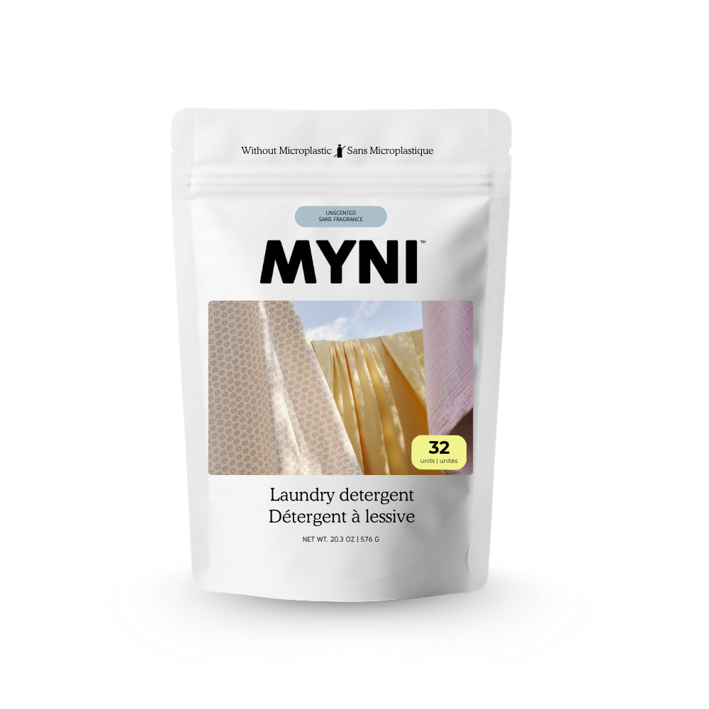 Myni laundry detergent packaging on a white background