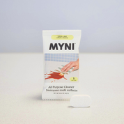 MYNI all-purpose cleaner packaging on a light gray background