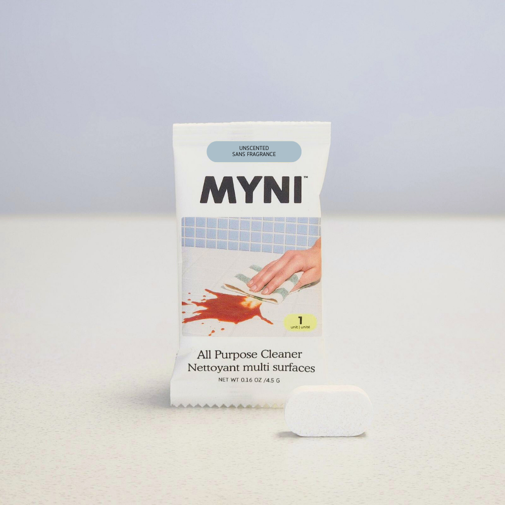 MYNI all-purpose cleaner packaging on a light gray background