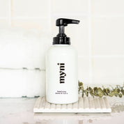 myni liquid hand soap refillable white glass bottle