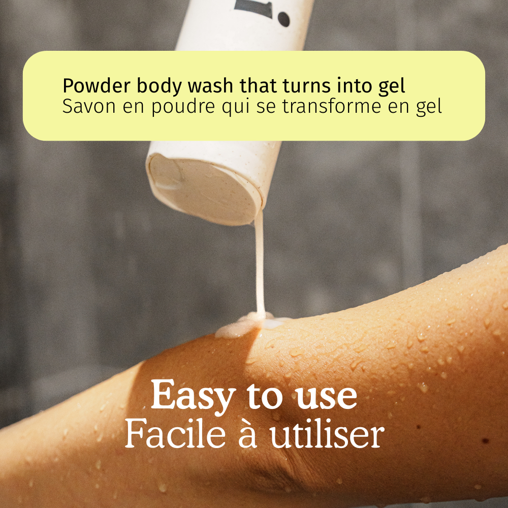 easy to use : powder boy wash that turns into gel